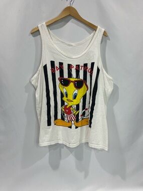 Tweety Bay Patrol Graphic Tank Top - White